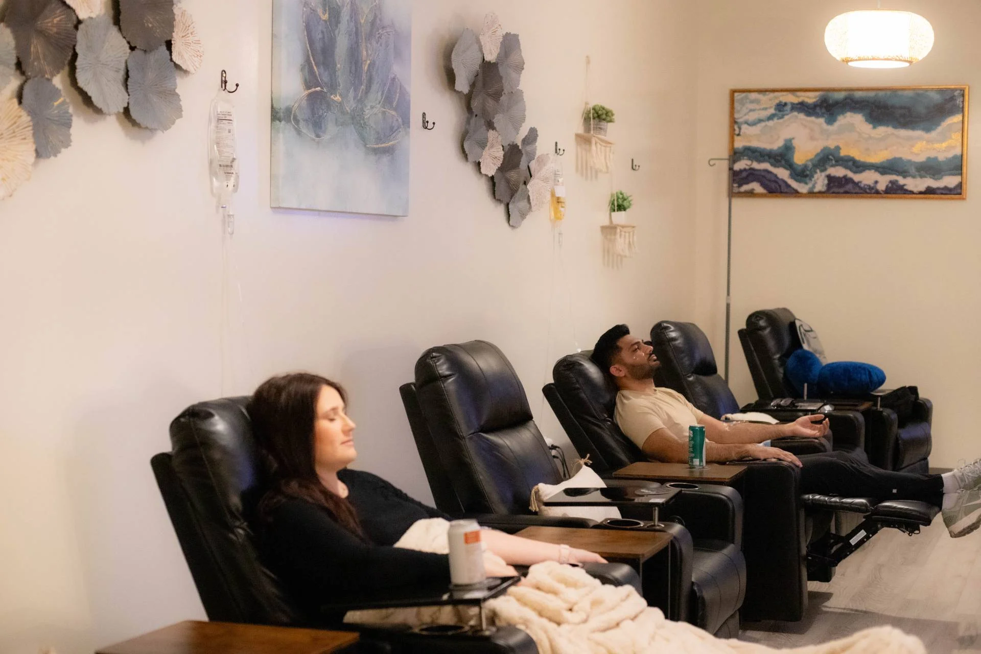 Comfortable seating for NAD Injections and IV Therapy at The Colony location