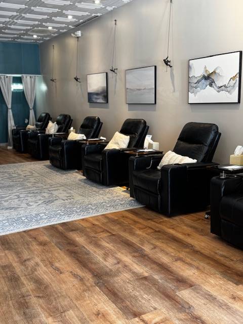 Peaceful IV therapy spa environment for NAD therapy and vitamin injections in Preston