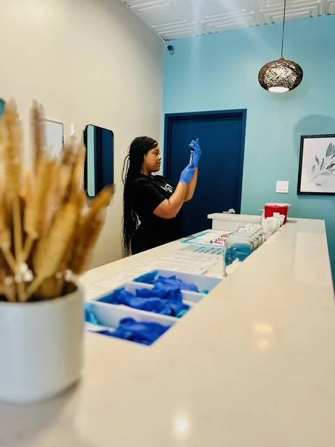 Client relaxing during IV therapy session in Preston – NAD therapy and immunity drips